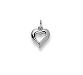 Pendentif coeur en or blanc 18 carats 750 avec diamant - 11x11 mm